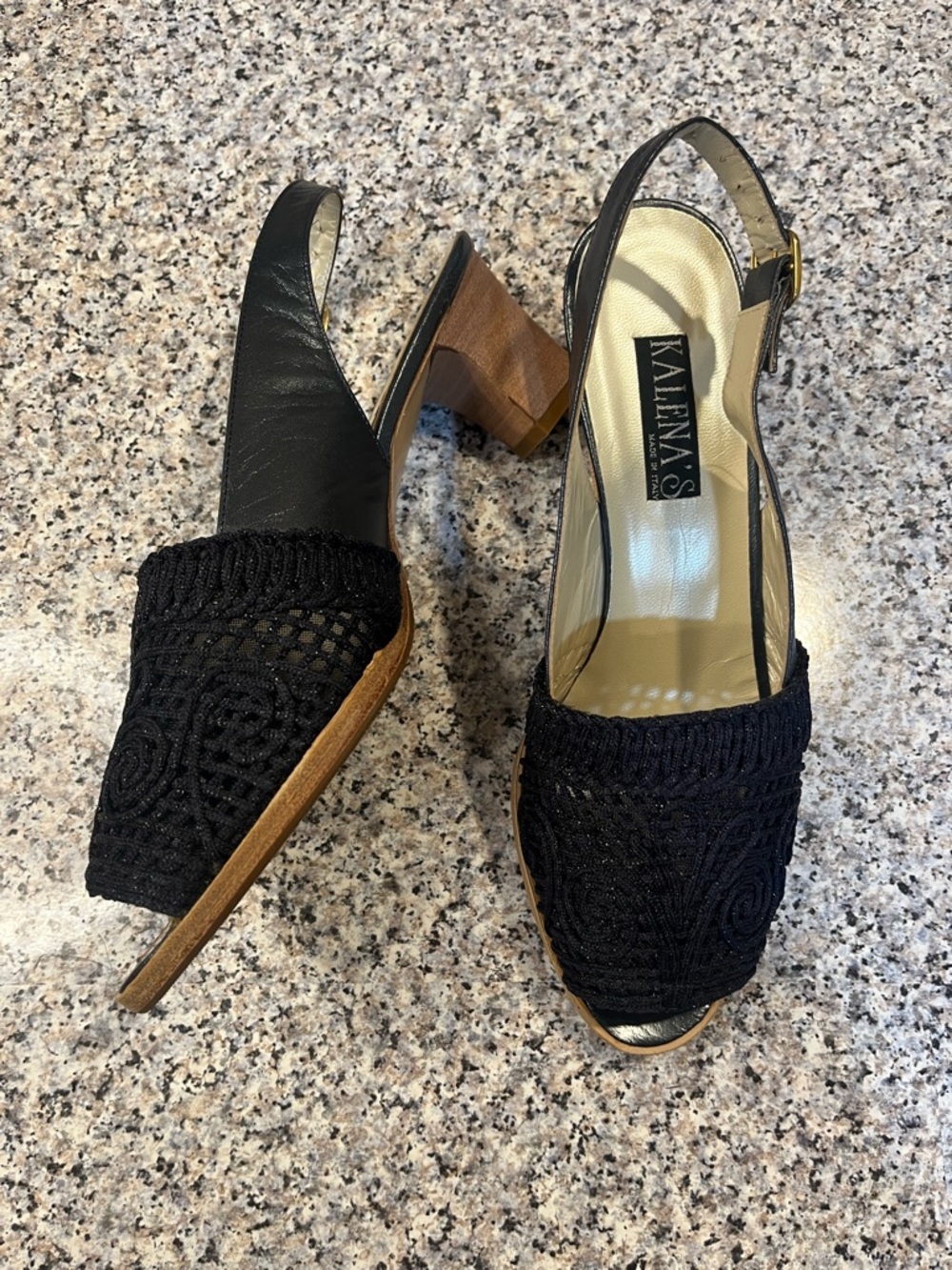Blue peep toe summer day heel